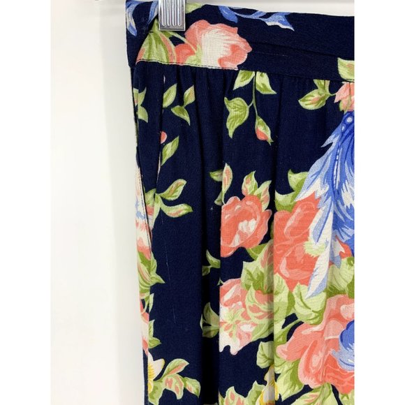 Vintage Worthington Women's Blue Floral Pleated Midi Skirt with pockets Size 10 - Picture 8 of 11